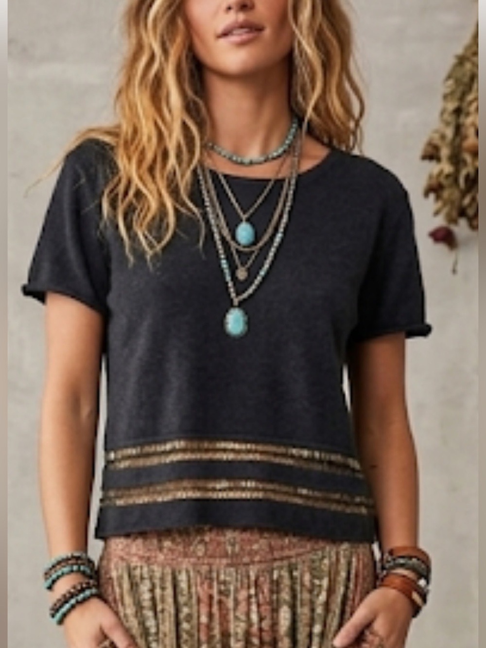 360 Cashmere Gray Linen Cashmere Cut-Out Crop Top Large Fits Small